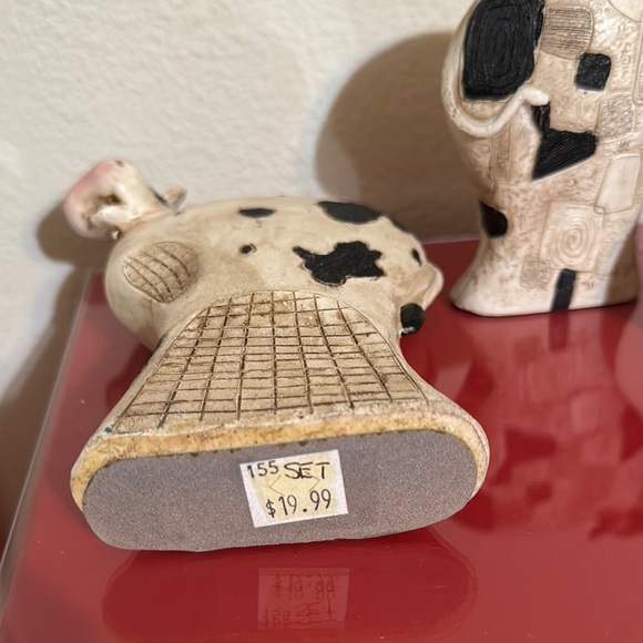 Charming Black and White Cow Figurine Set - Picture 3 of 4